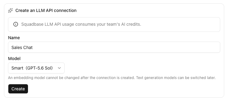 Create an LLM API connection