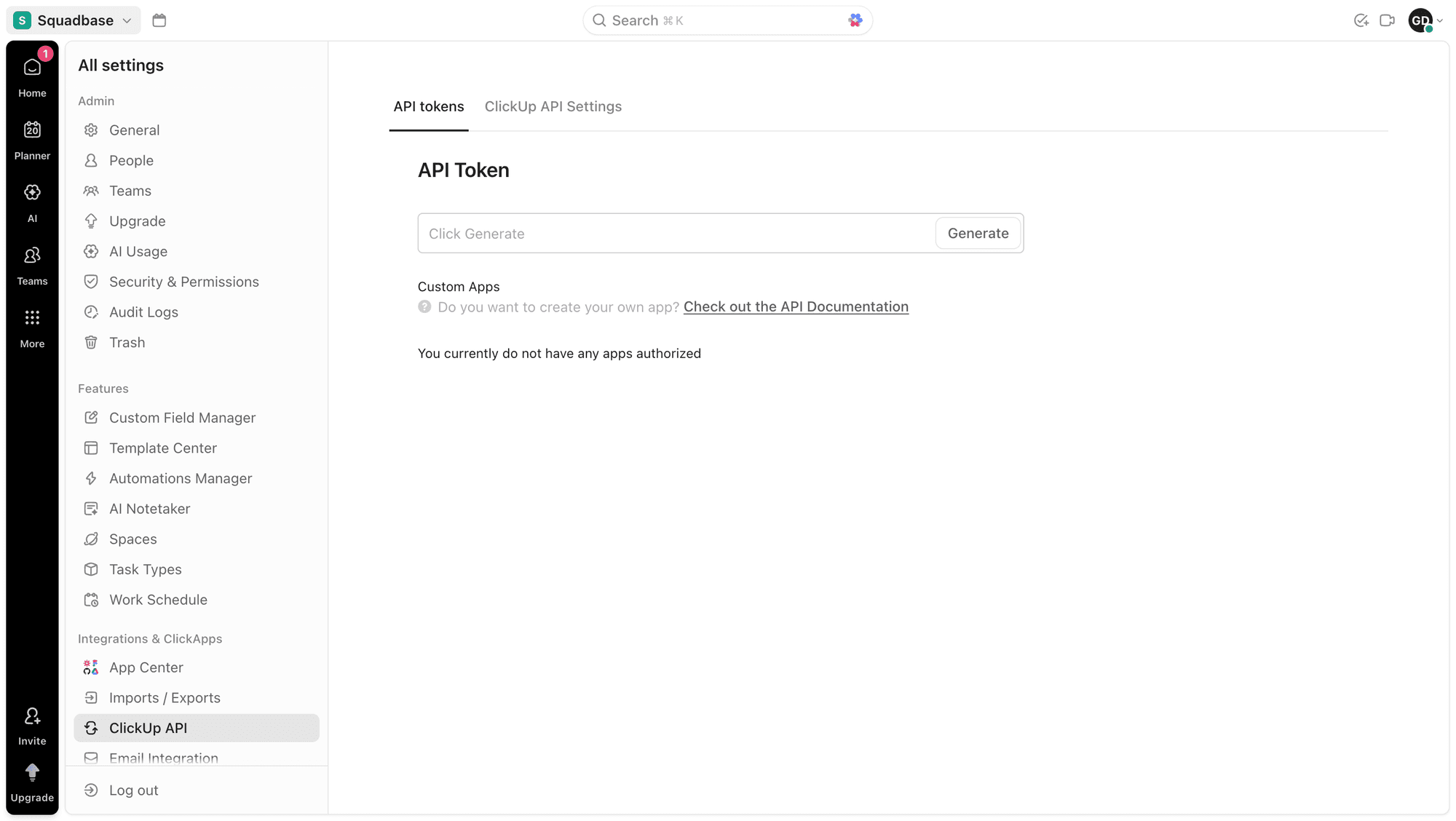 ClickUp API Token