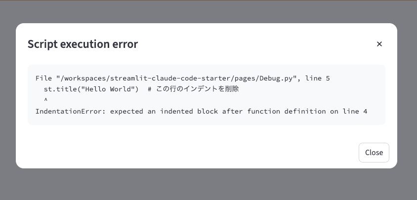 IndentationError