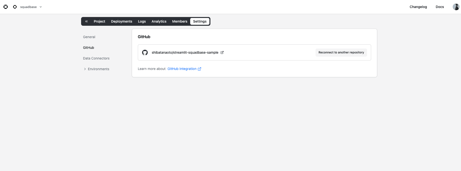 GitHub integration setting