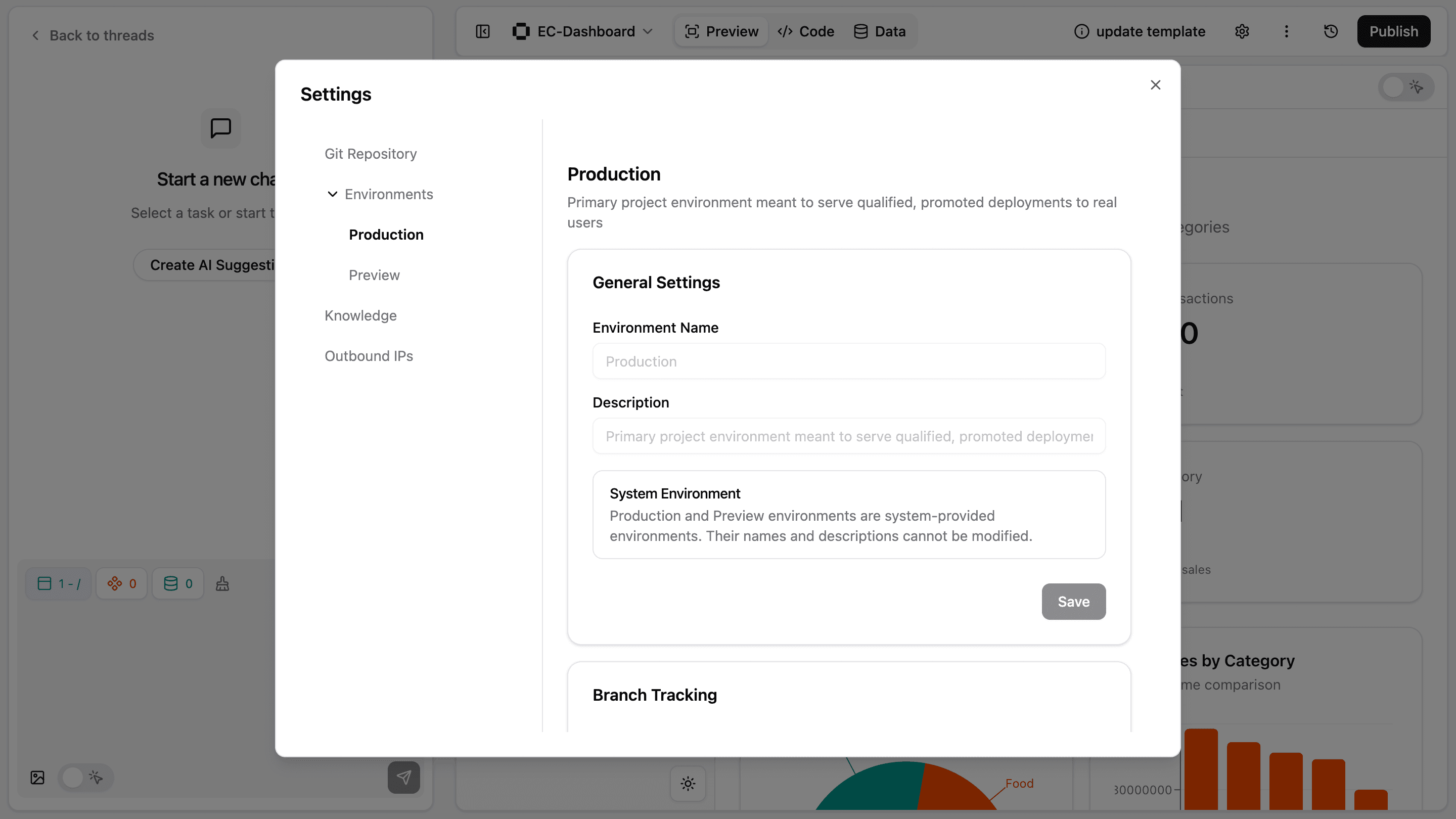 Access environment settings