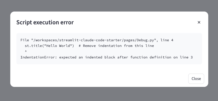 IndentationError