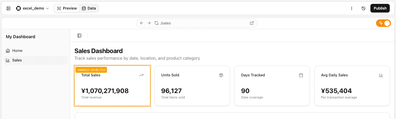 Element selection mode