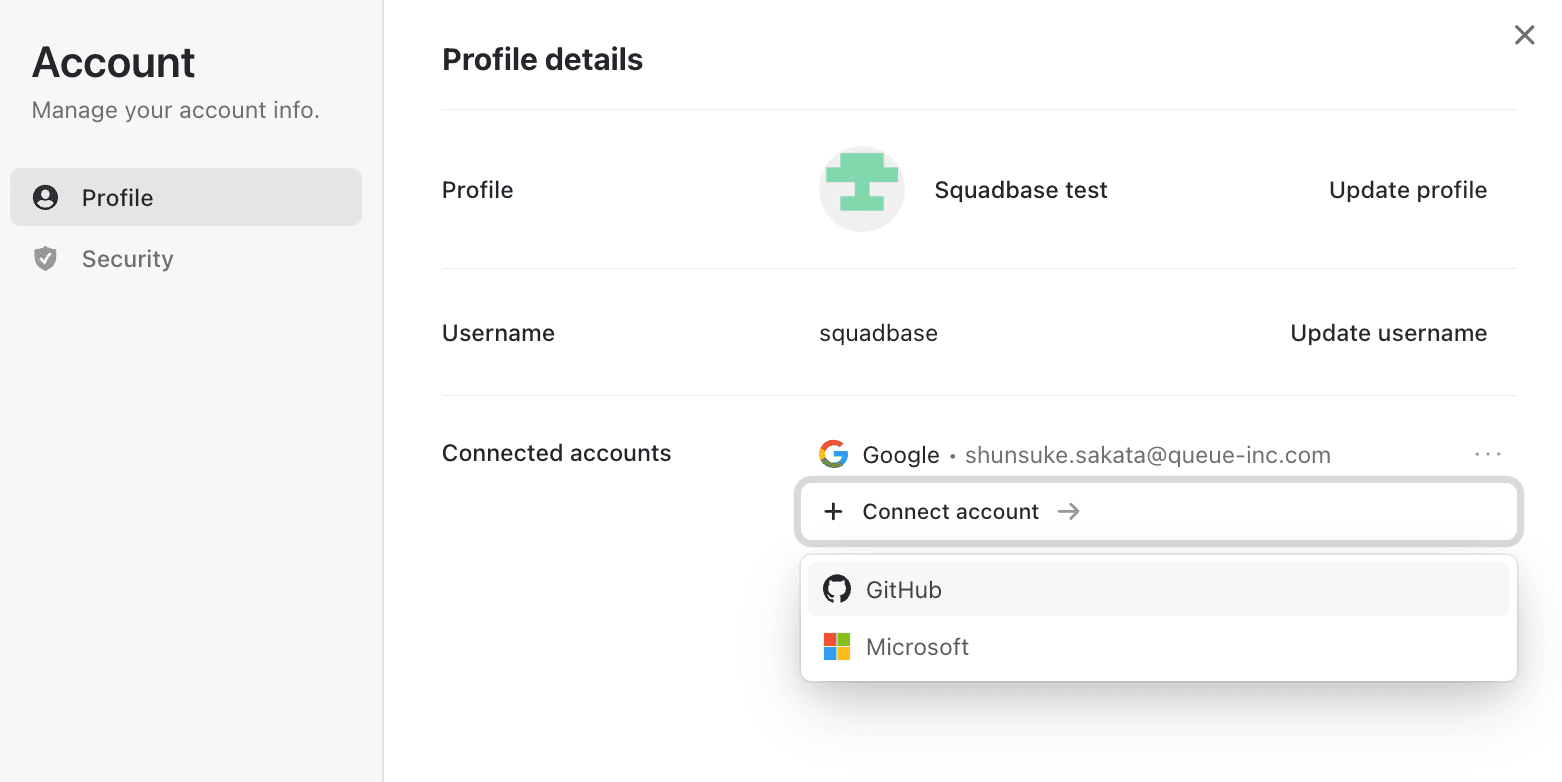 Profile details screen