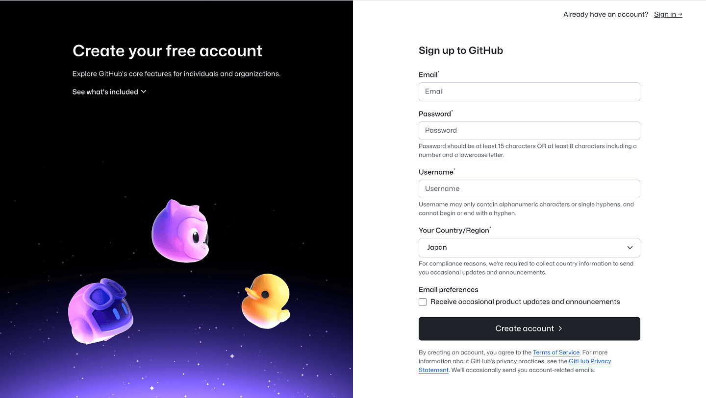 set up github account