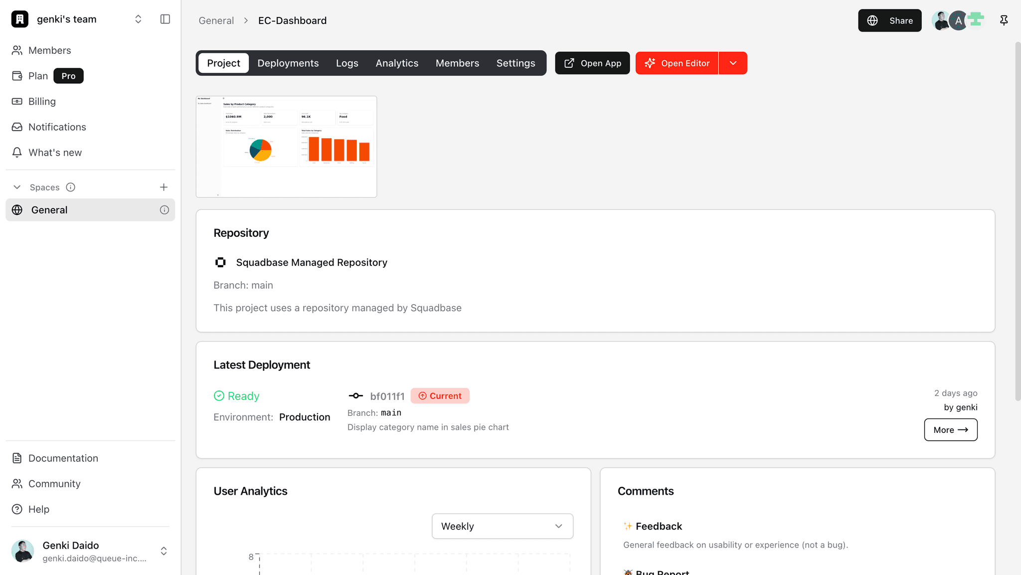 Project Details Screen