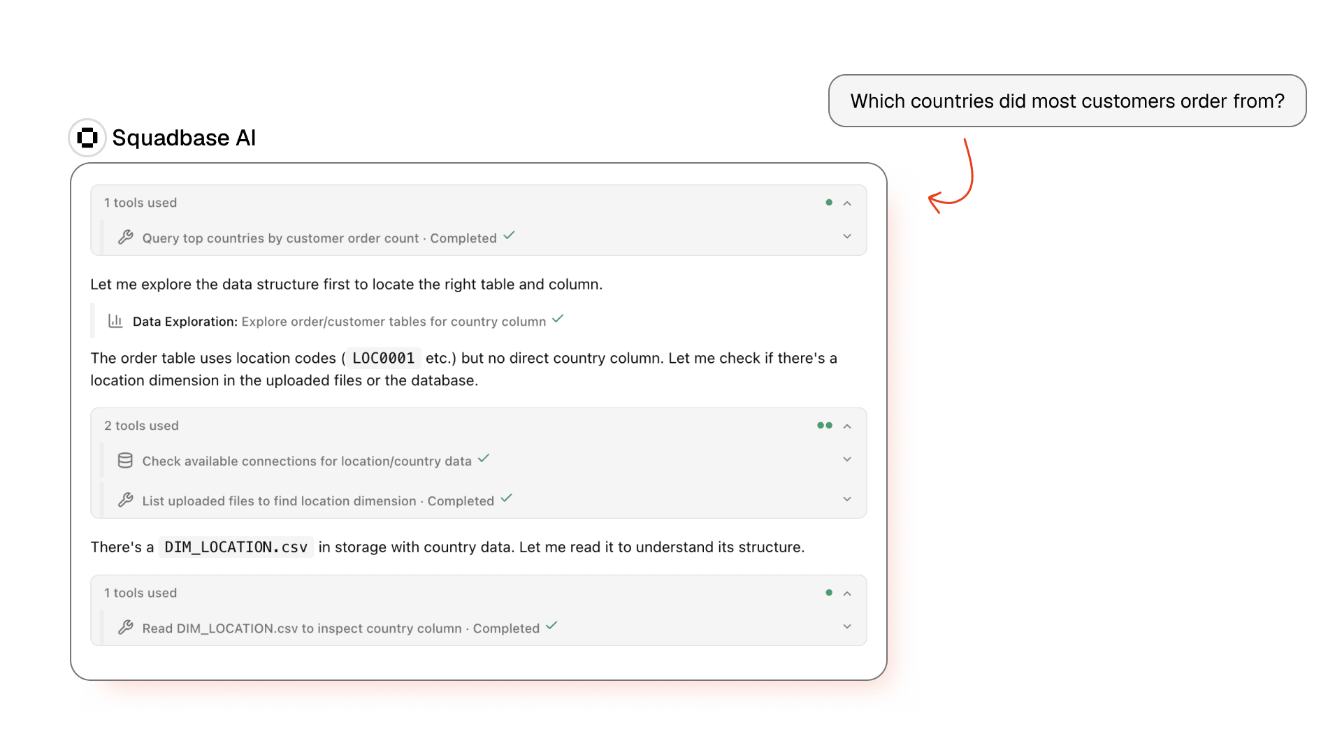 Ask questions in plain English. Explore independently. No analysts, engineers, or dashboard backlog.