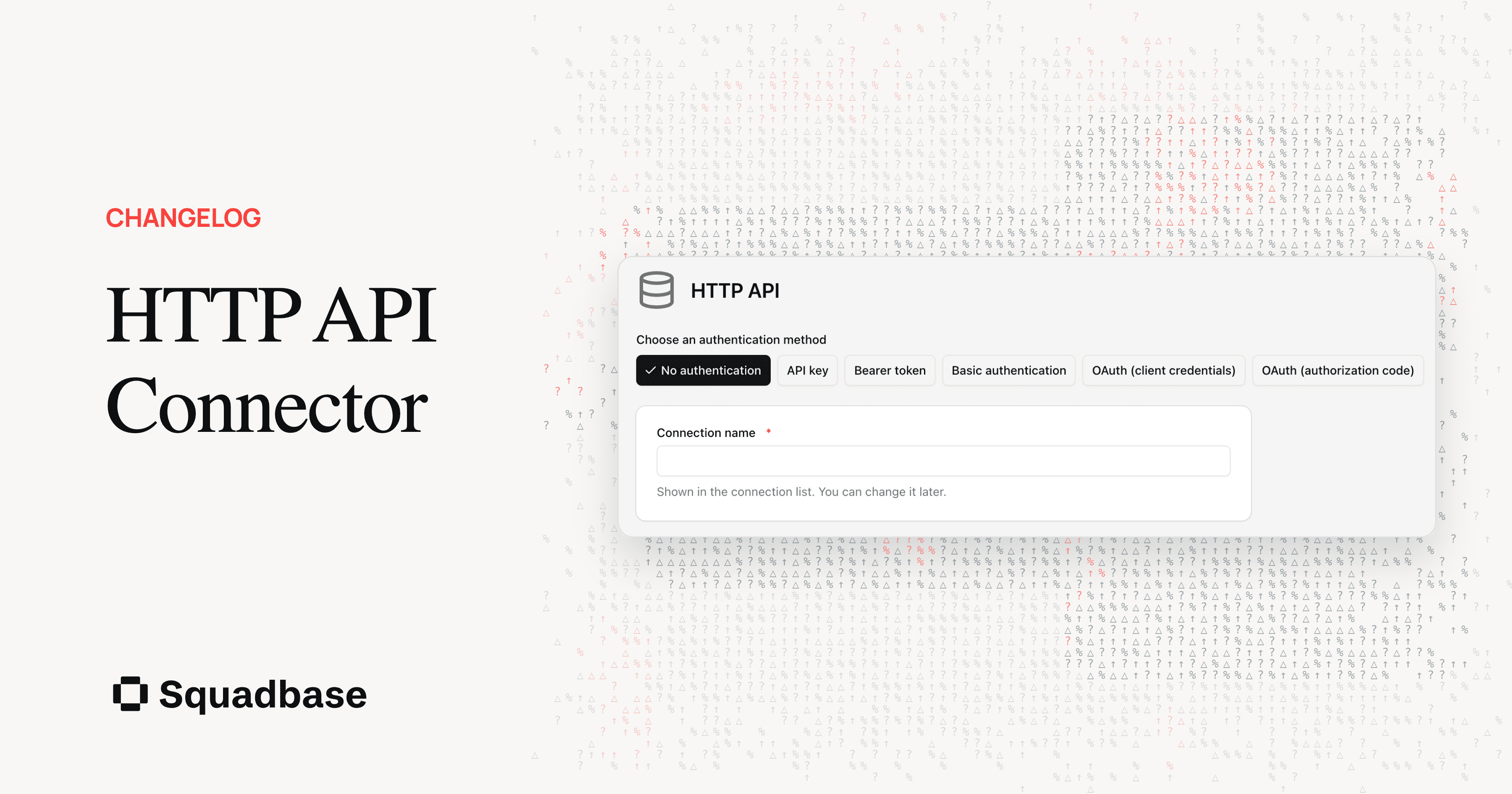 HTTP API Connector: choosing an authentication method