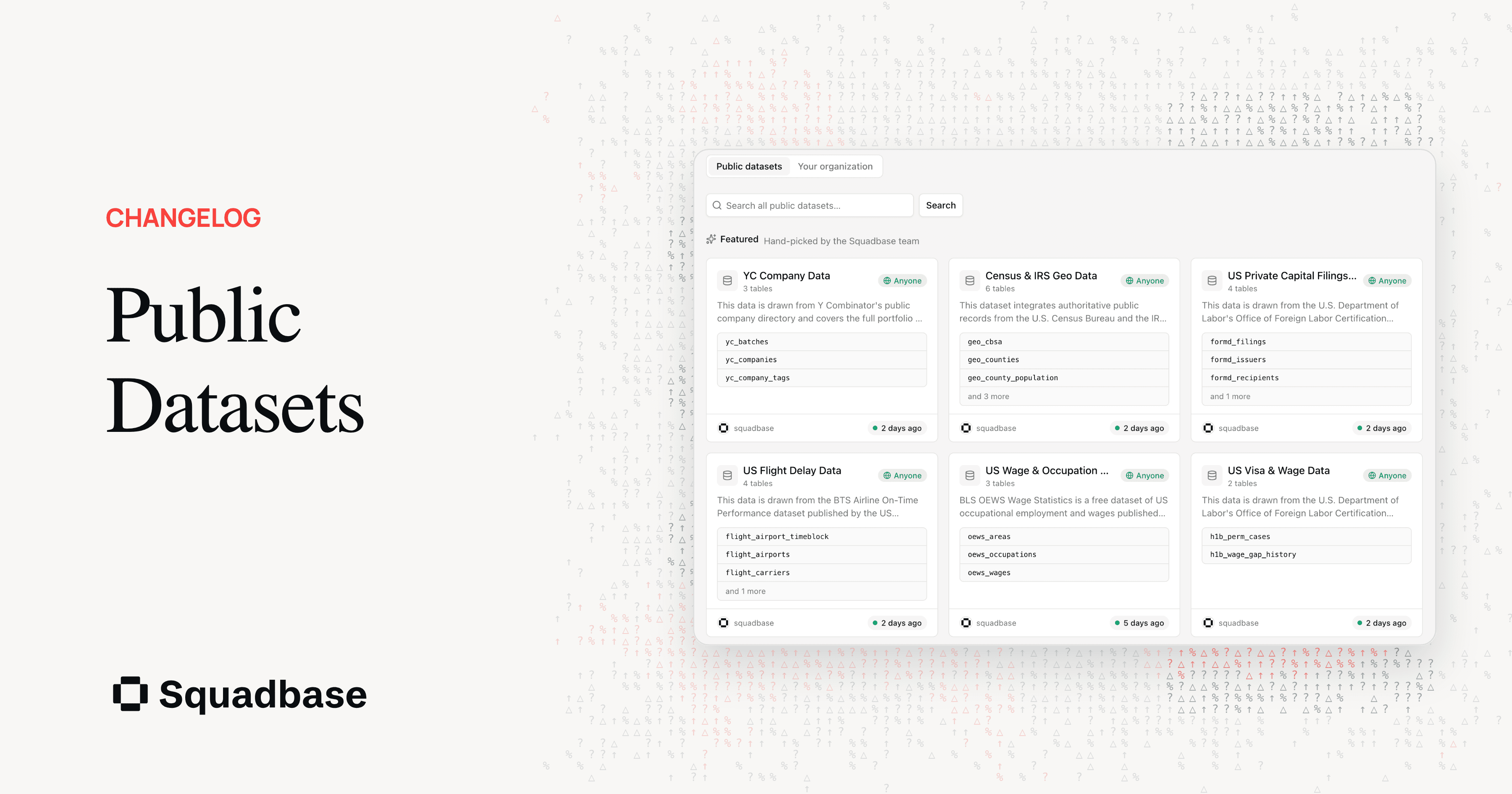 Public Datasets: the public dataset catalog
